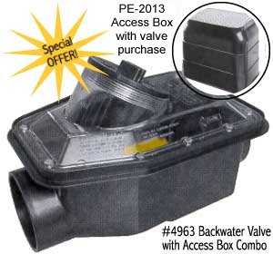 free access box (an $177.00 value) with the purchase of a backwater valve