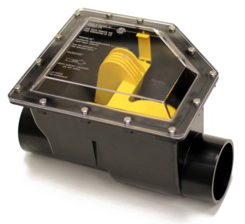 Normal flow through a Mainline ML-FR4 ABS Backwater Valve